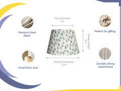 Empire Beige Lampshade - Printed Fabric Lampshade for Bedside & Table Lamps - Rhaa -