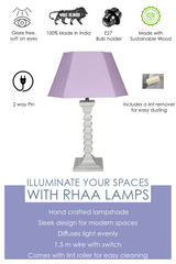 Lavy Table Lamp - Elegant Lavender Table Lamp with Wooden Base - Rhaa -
