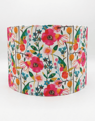 Drum Floral Lampshade - Floral Fabric Lampshade for Bedside & Table Lamps - Rhaa -