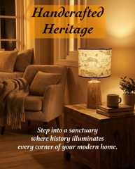 Heritage Wooden Table Lamp – Handcrafted Acacia Wood Base with Artistic Paper Shade - Rhaa -