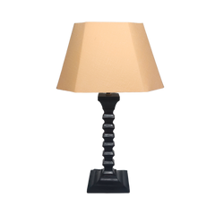 Melon Table Lamp - Handcrafted Wooden Table Lamp with Warm Cotton Linen Lampshade - Rhaa