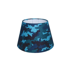 Empire Pixie Lampshade - Blue Pixel Pattern Fabric Lampshade for Table & Bedside Lamps - Rhaa
