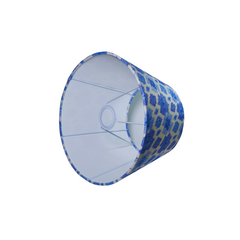 Empire Santorini Lampshade - Handcrafted Cotton Linen Blue Ikat Table Lampshade - Rhaa