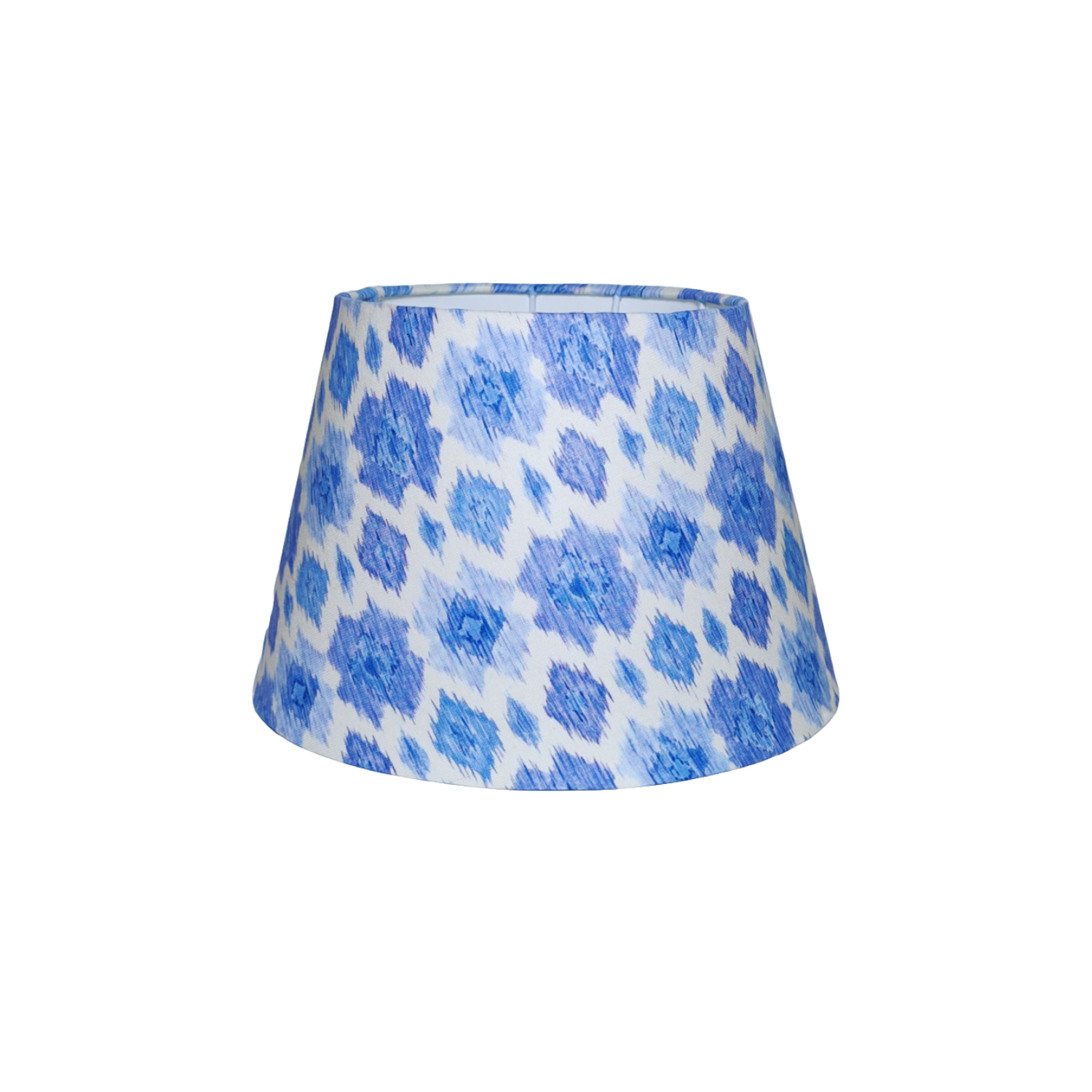Empire Santorini Lampshade - Handcrafted Cotton Linen Blue Ikat Table Lampshade - Rhaa