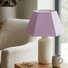 Rectangular Cut Lavy Lampshade - Lavender Cotton Linen Lampshade for Table Lamps - Rhaa -