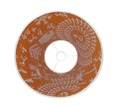 Warli Art Pendant Lamp - Handcrafted Cotton Jute Hanging Lamp with Traditional Indian Design - Rhaa -