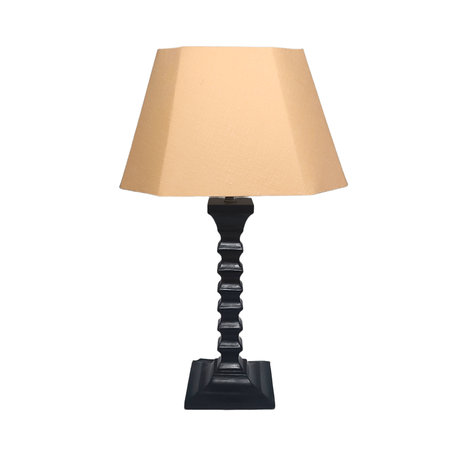 Melon Table Lamp - Handcrafted Wooden Table Lamp with Warm Cotton Linen Lampshade - Rhaa - 