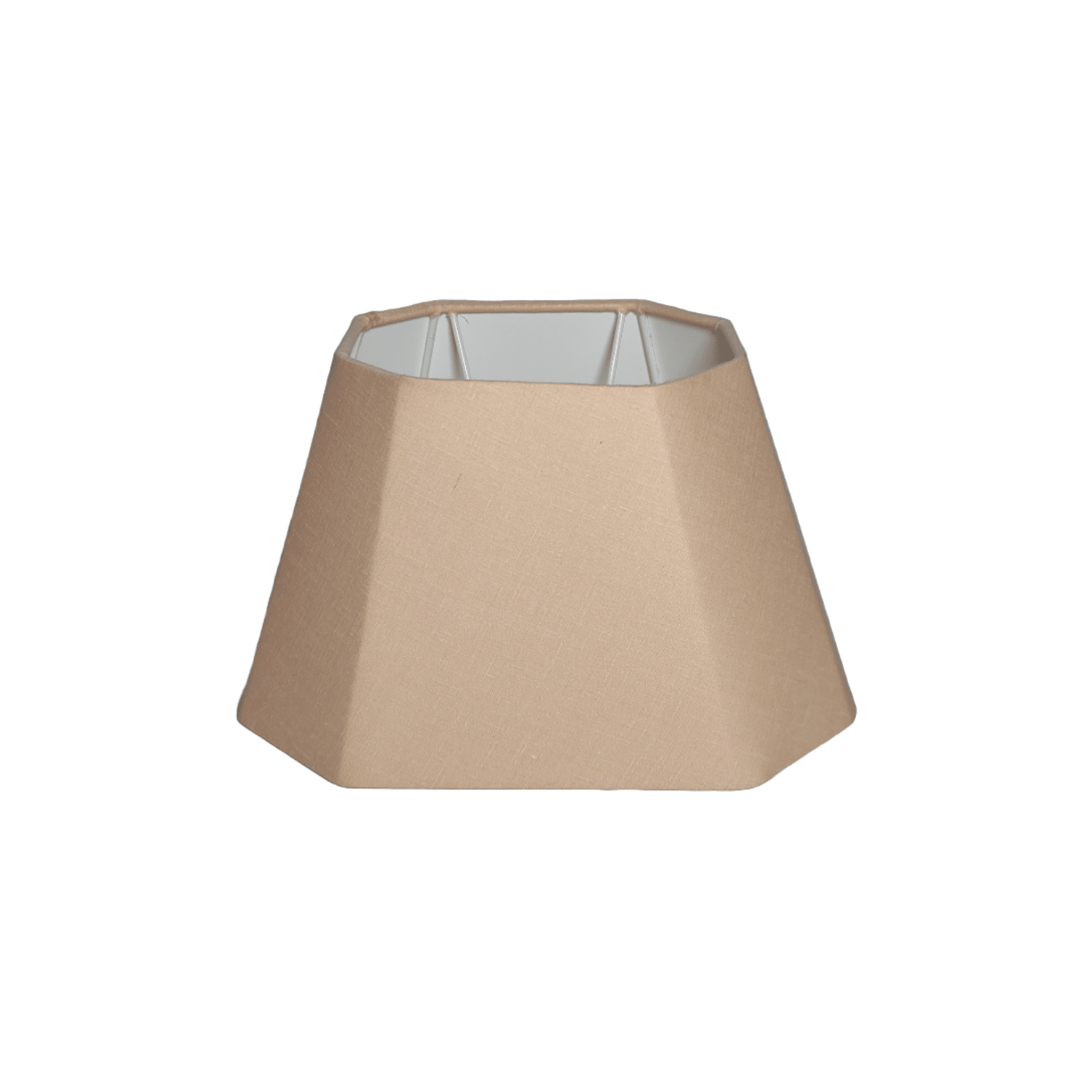 Rectangular Cut Melon Lampshade - Beige Cotton Linen Lampshade for Table Lamps - Rhaa - 