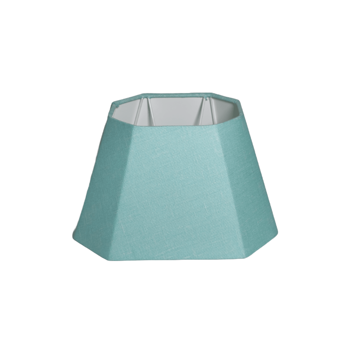 Rectangular Cut Turq Lampshade - Turquoise Cotton Linen Lampshade for Table Lamps - Rhaa - 