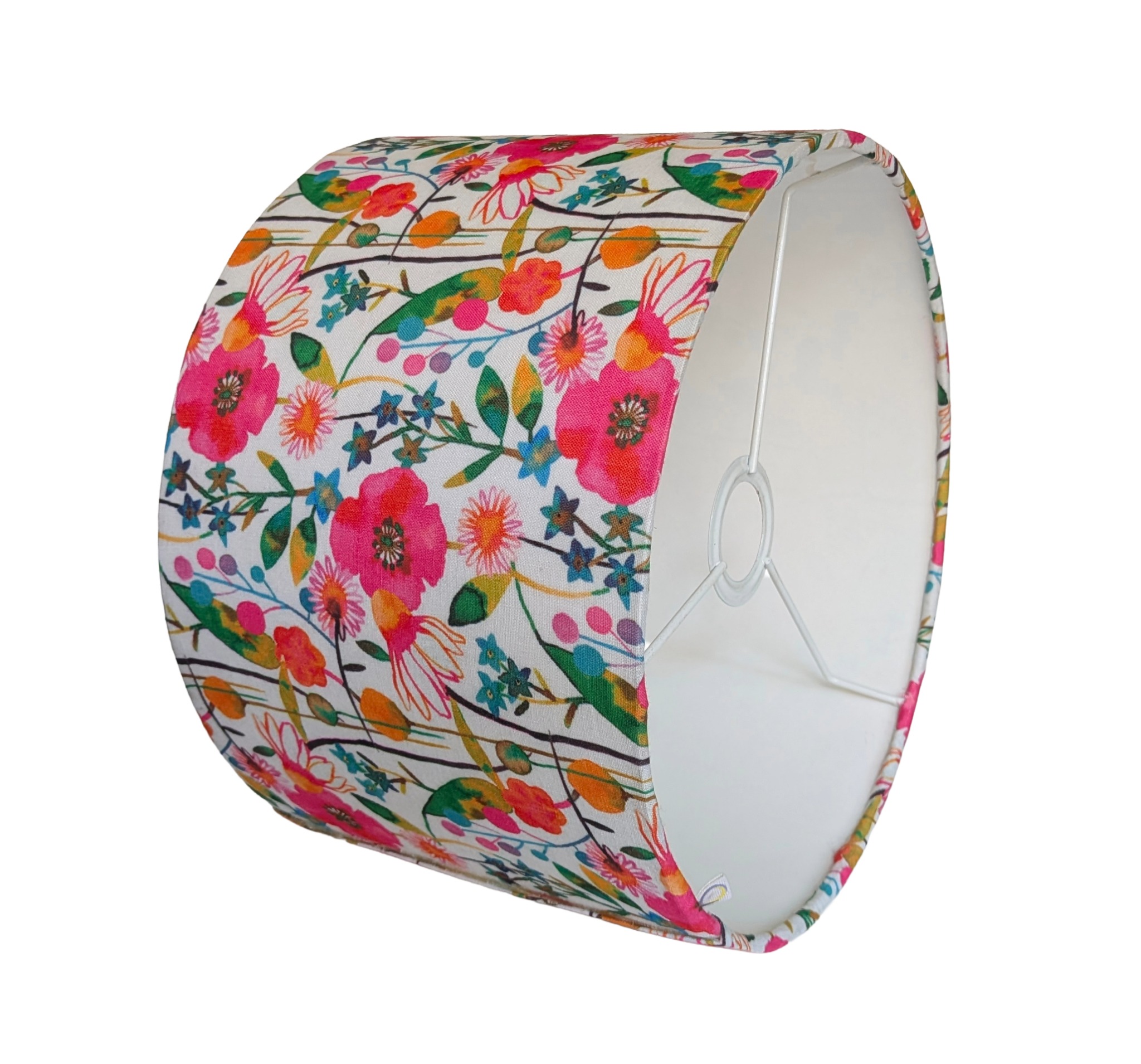 Drum Floral Lampshade - Floral Fabric Lampshade for Bedside & Table Lamps - Rhaa - 