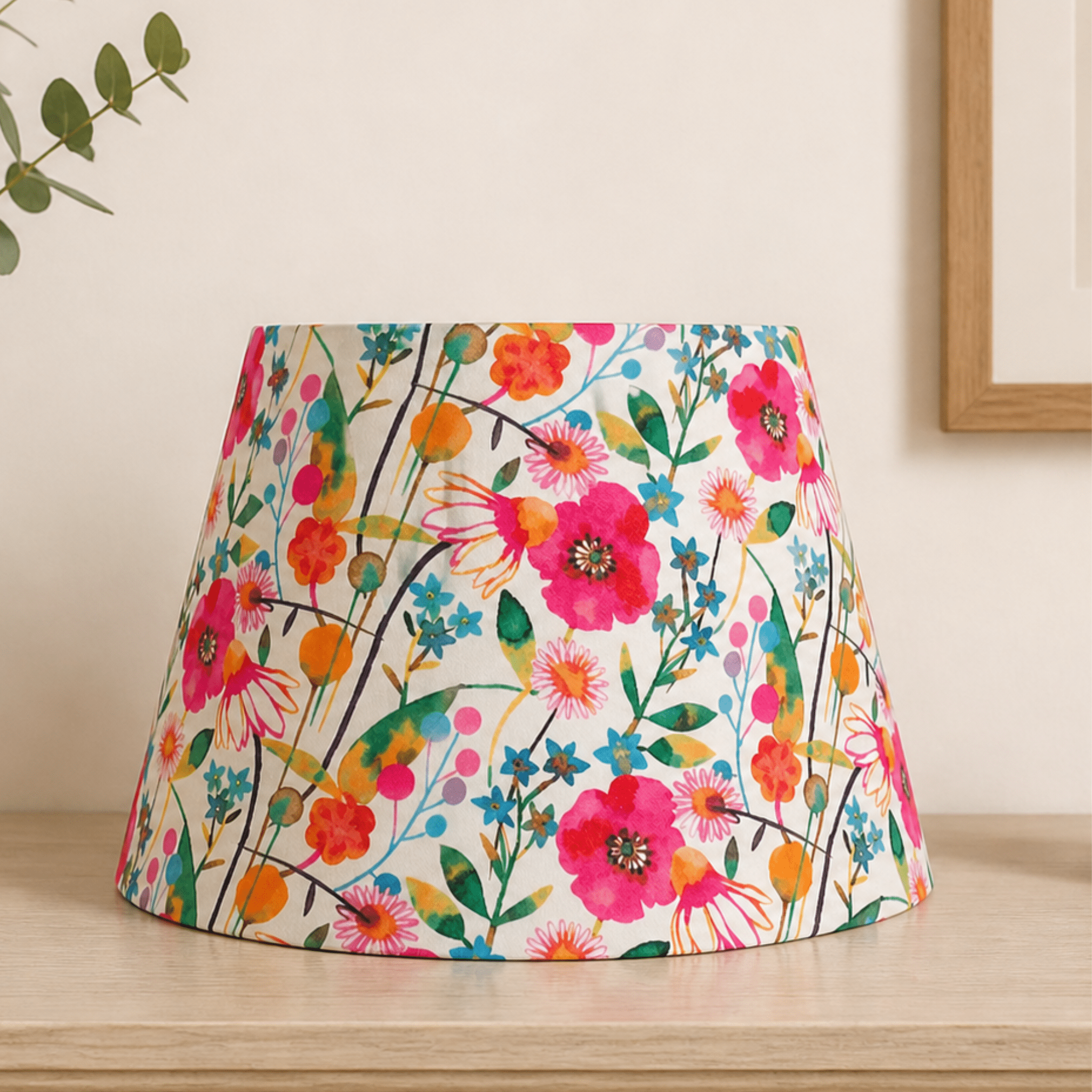 Empire Bloom Lampshade - Floral Fabric Lampshade for Bedside & Table Lamps - Rhaa - 