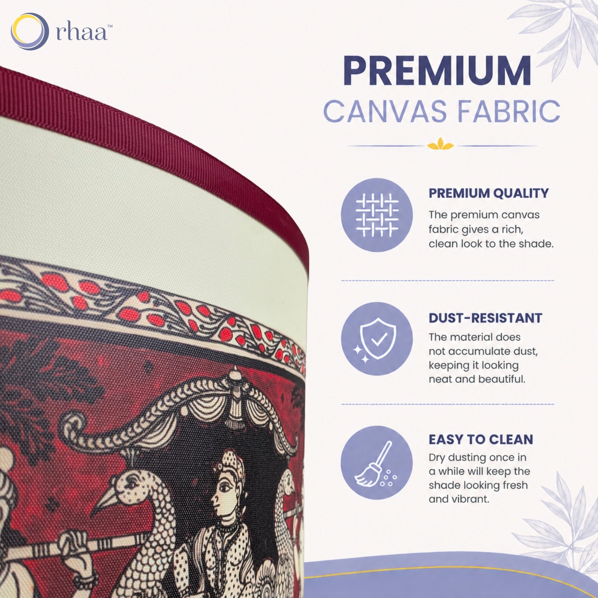 Exclusive Pattachitra Art Drum Lampshade for Floor Lamp - Unique Commissioned Royal Palanquin Design - Rhaa - Lampshade