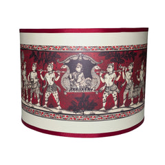 Exclusive Pattachitra Art Drum Lampshade for Floor Lamp - Unique Commissioned Royal Palanquin Design - Rhaa - Lampshade
