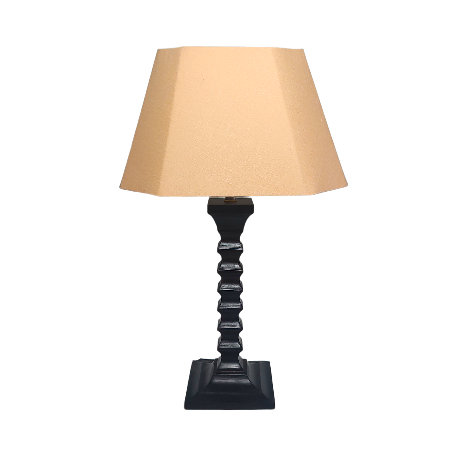 Melon Table Lamp - Handcrafted Wooden Table Lamp with Warm Cotton Linen Lampshade - Rhaa