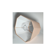 Rectangular Cut Melon Lampshade - Beige Cotton Linen Lampshade for Table Lamps - Rhaa