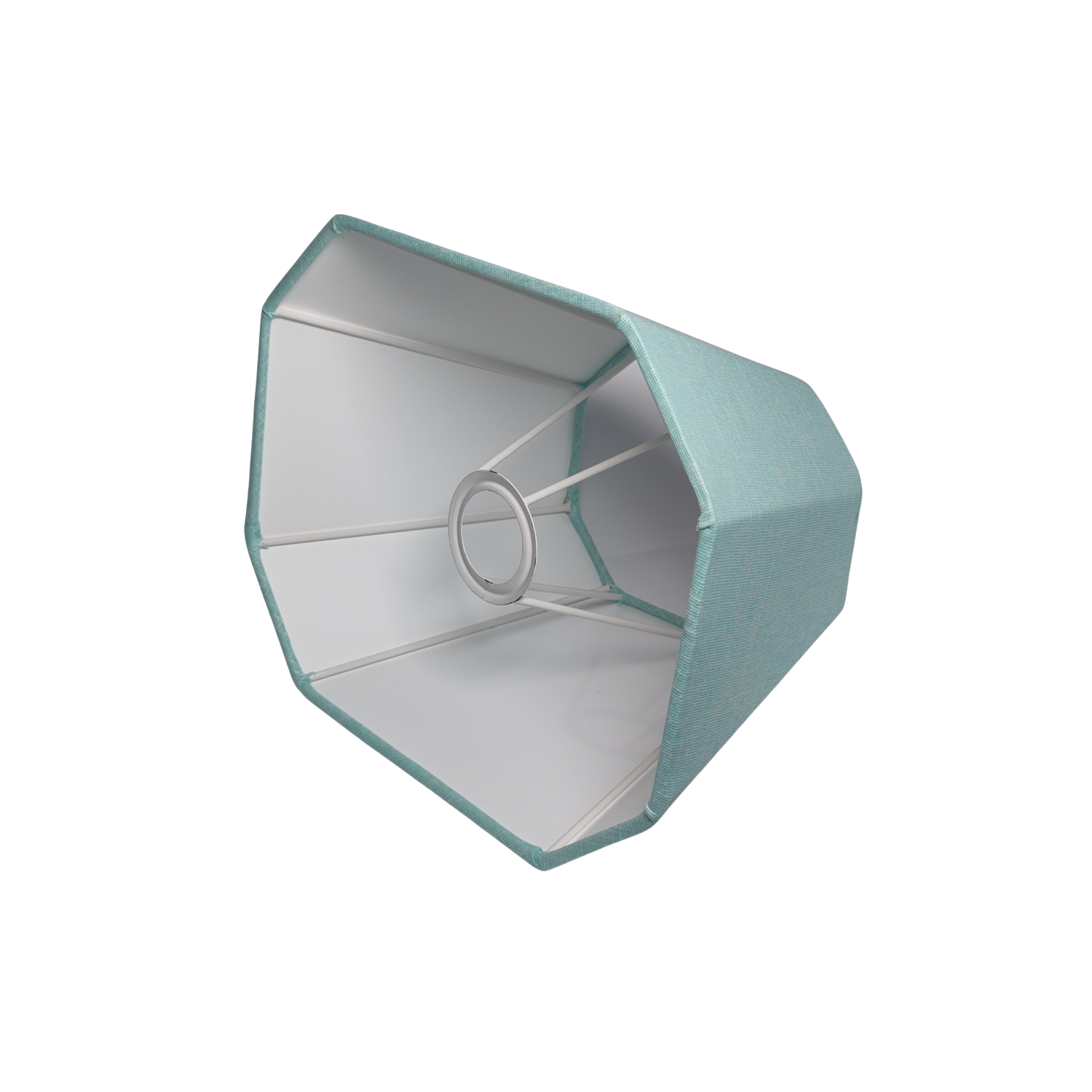 Rectangular Cut Turq Lampshade - Turquoise Cotton Linen Lampshade for Table Lamps - Rhaa