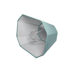 Rectangular Cut Turq Lampshade - Turquoise Cotton Linen Lampshade for Table Lamps - Rhaa