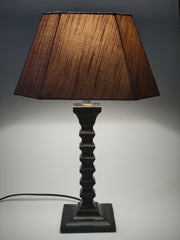 Cerise Table Lamp - Pink Textured Fabric Table Lamp with Wooden Base - Rhaa