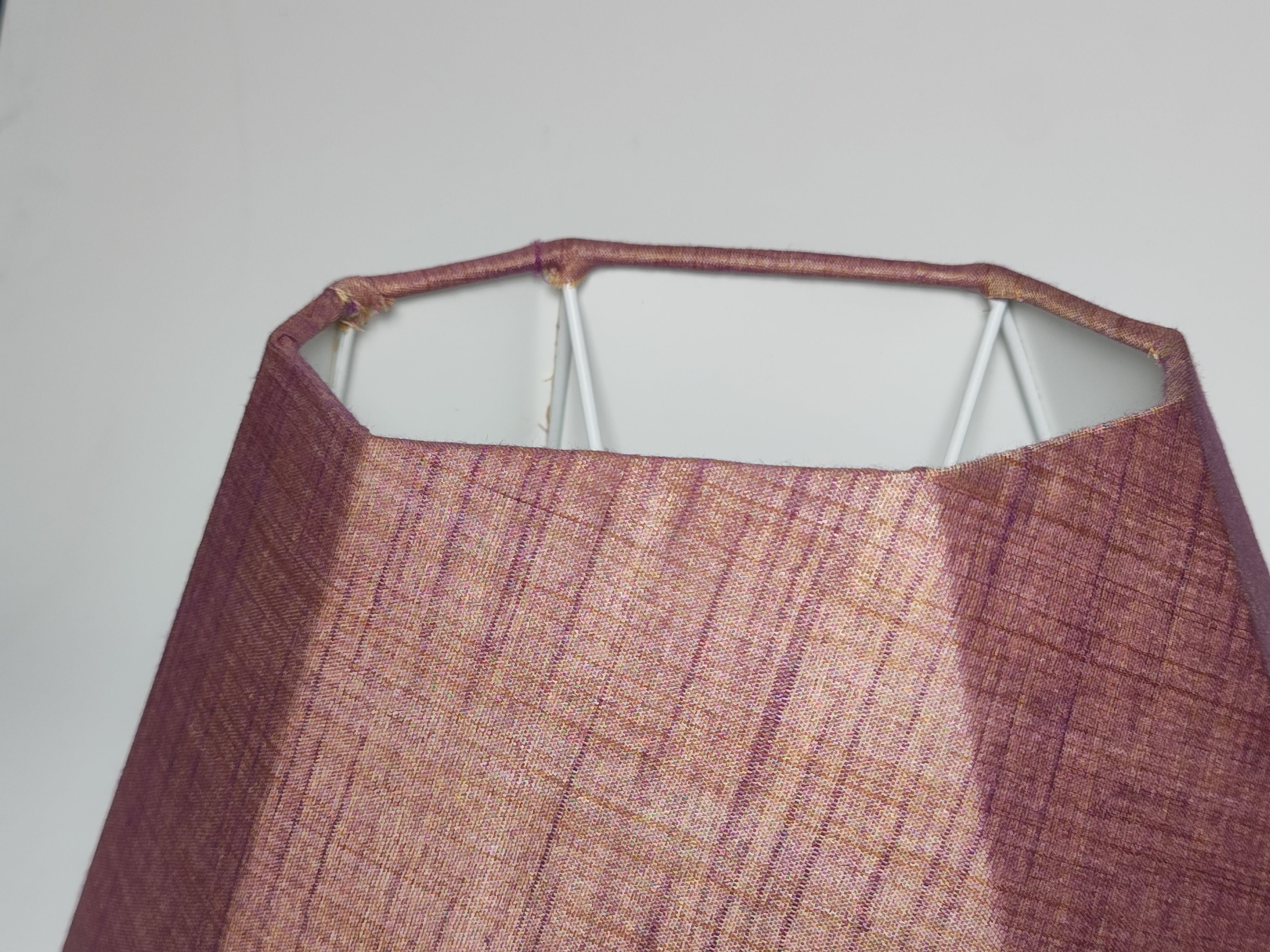 Cerise Table Lamp - Pink Textured Fabric Table Lamp with Wooden Base - Rhaa