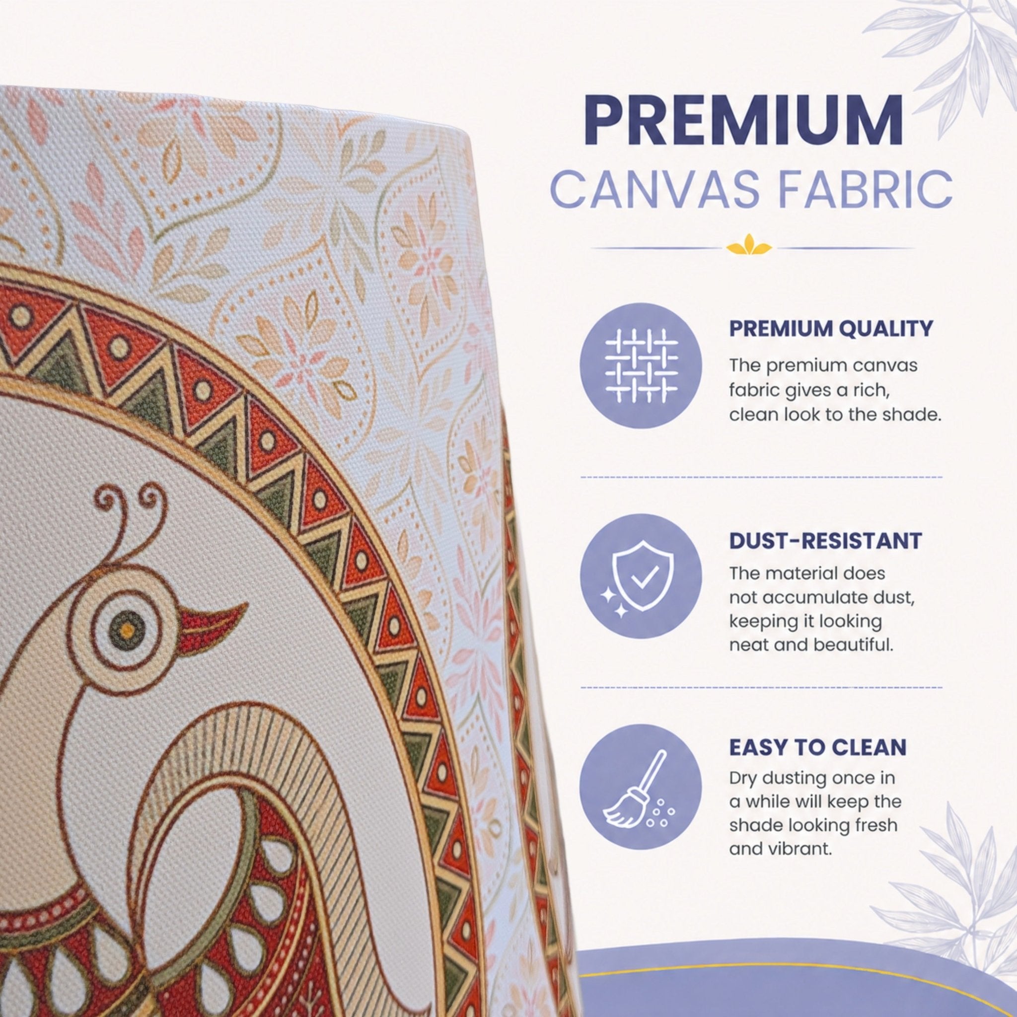 Madhubani Art Conical Lampshade for Table Lamps - Rhaa - Lampshade