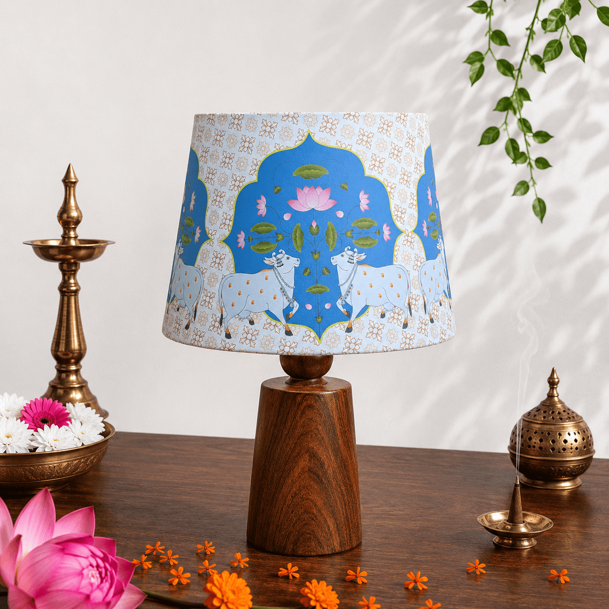 Pichwai Art Conical Lampshade for Table Lamps - Rhaa - Lampshade