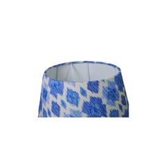 Empire Santorini Lampshade - Handcrafted Cotton Linen Blue Ikat Table Lampshade - Rhaa