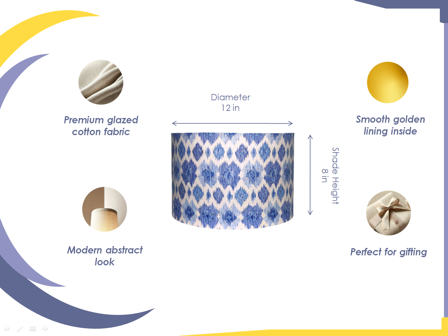 Blue and White Santorini Pendant Lamp – Handcrafted Cotton Hanging Lamp for Living Room & Home Décor - Rhaa