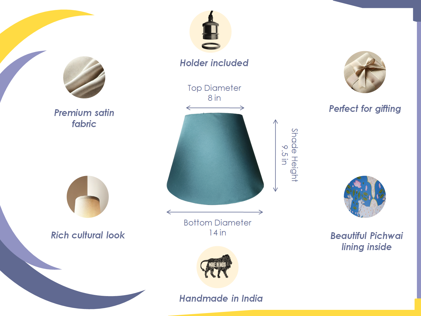 Pichwai Pendant Lamp - Handcrafted Satin Hanging Lamp with Traditional Indian Artwork - Rhaa