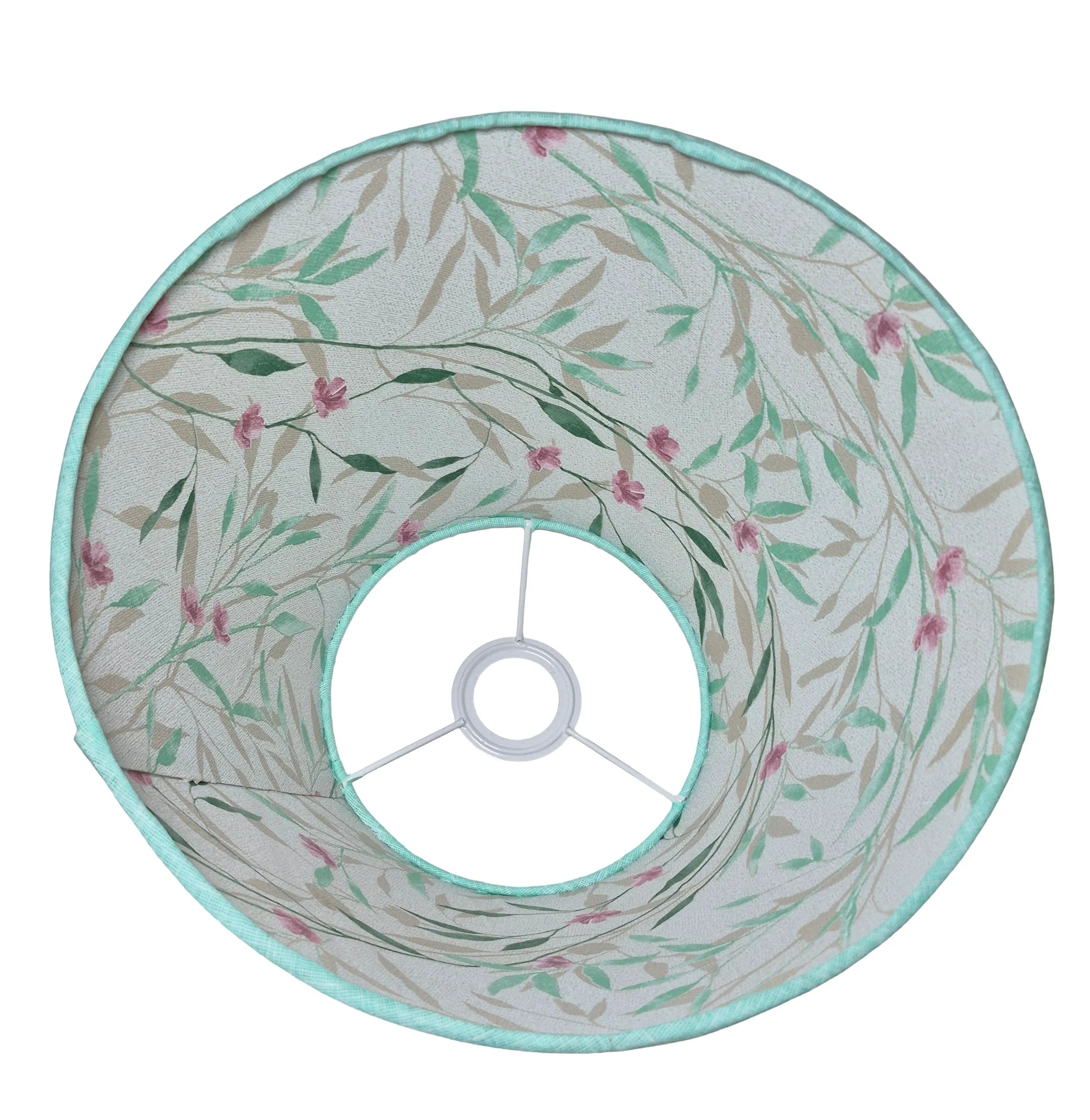 Aqua Pendant Lamp - Handcrafted Conical Hanging Lamp with Floral Interior Design - Rhaa