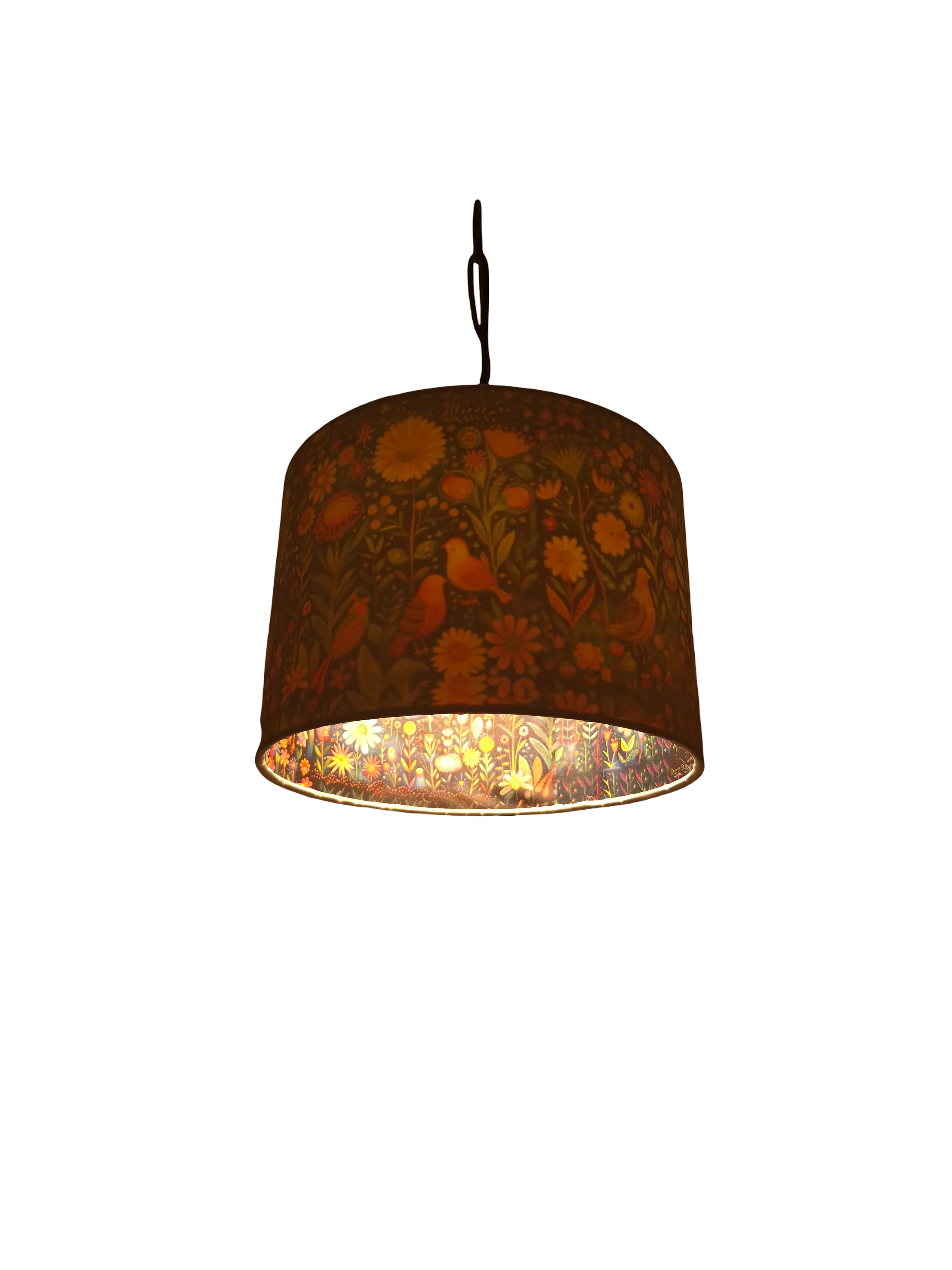 White Forest Pendant Lamp - Dual Mood Pendant Lamp, Enchanted White Forest, Designer Handcrafted Lampshade - Rhaa