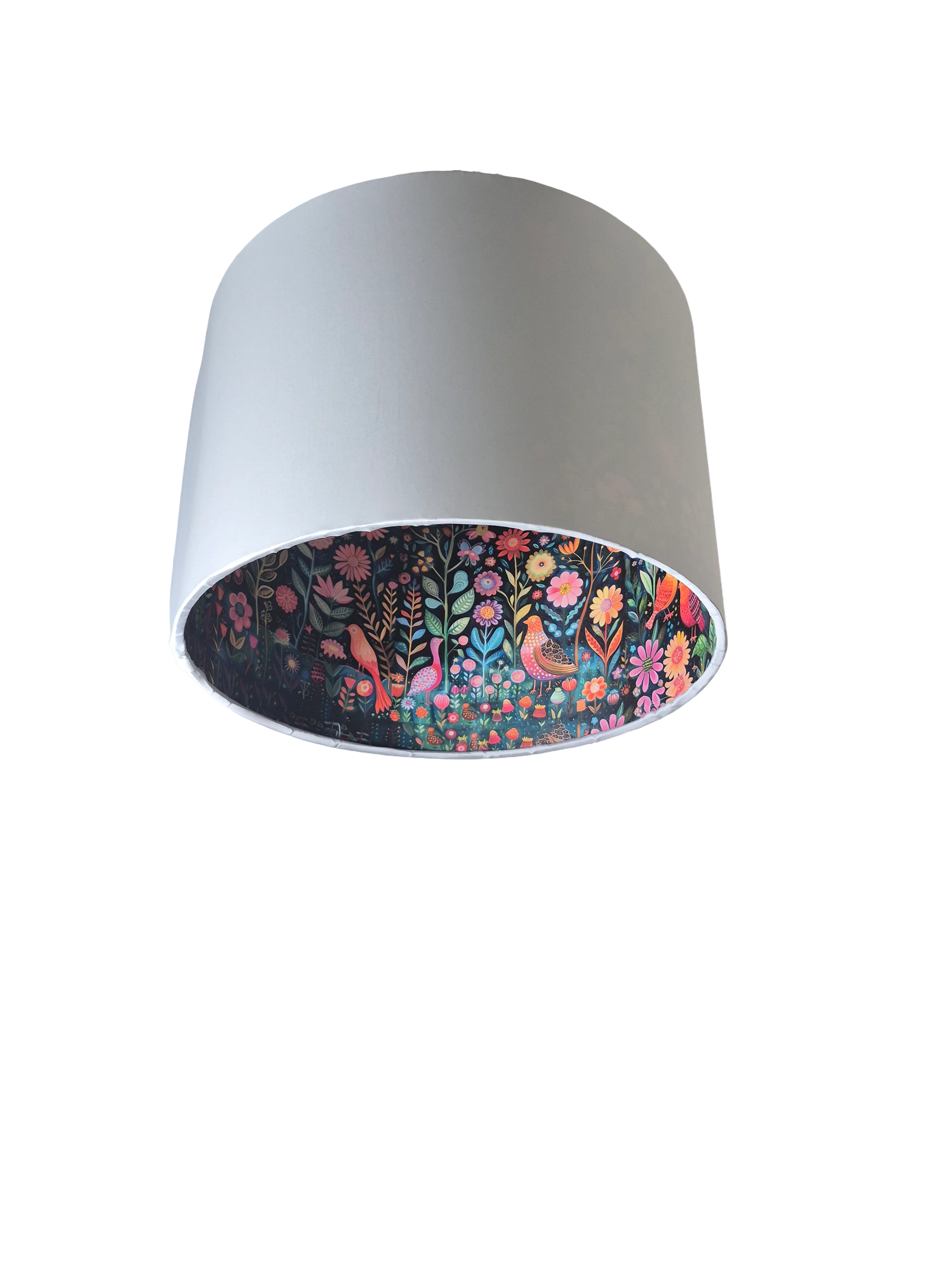 White Forest Pendant Lamp - Dual Mood Pendant Lamp, Enchanted White Forest, Designer Handcrafted Lampshade - Rhaa