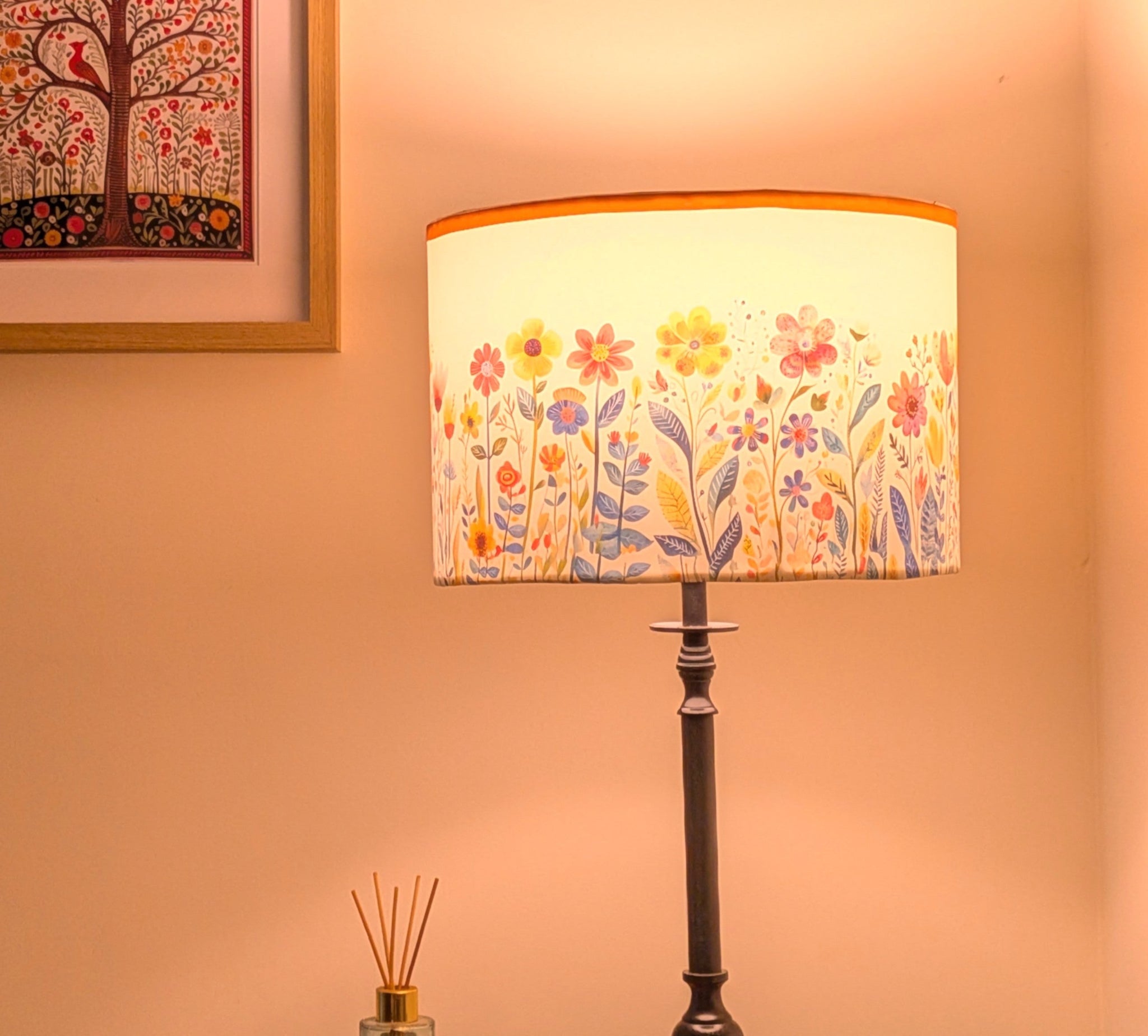 SunKiss Lampshade – Floral Designer Lampshade for Warm, Joyful Spaces - Rhaa - 
