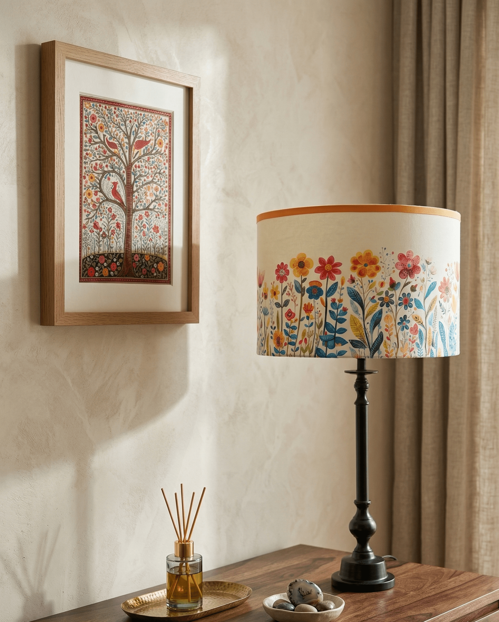 SunKiss Lampshade – Floral Designer Lampshade for Warm, Joyful Spaces - Rhaa - 