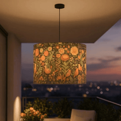 White Forest Pendant Lamp - Dual Mood Pendant Lamp, Enchanted White Forest, Designer Handcrafted Lampshade - Rhaa - 