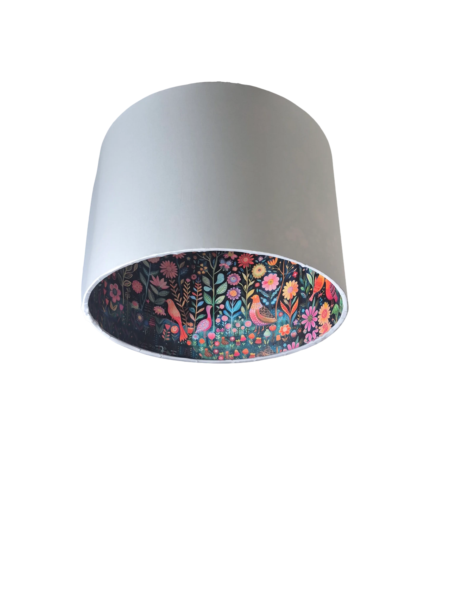 White Forest Pendant Lamp - Dual Mood Pendant Lamp, Enchanted White Forest, Designer Handcrafted Lampshade - Rhaa - 