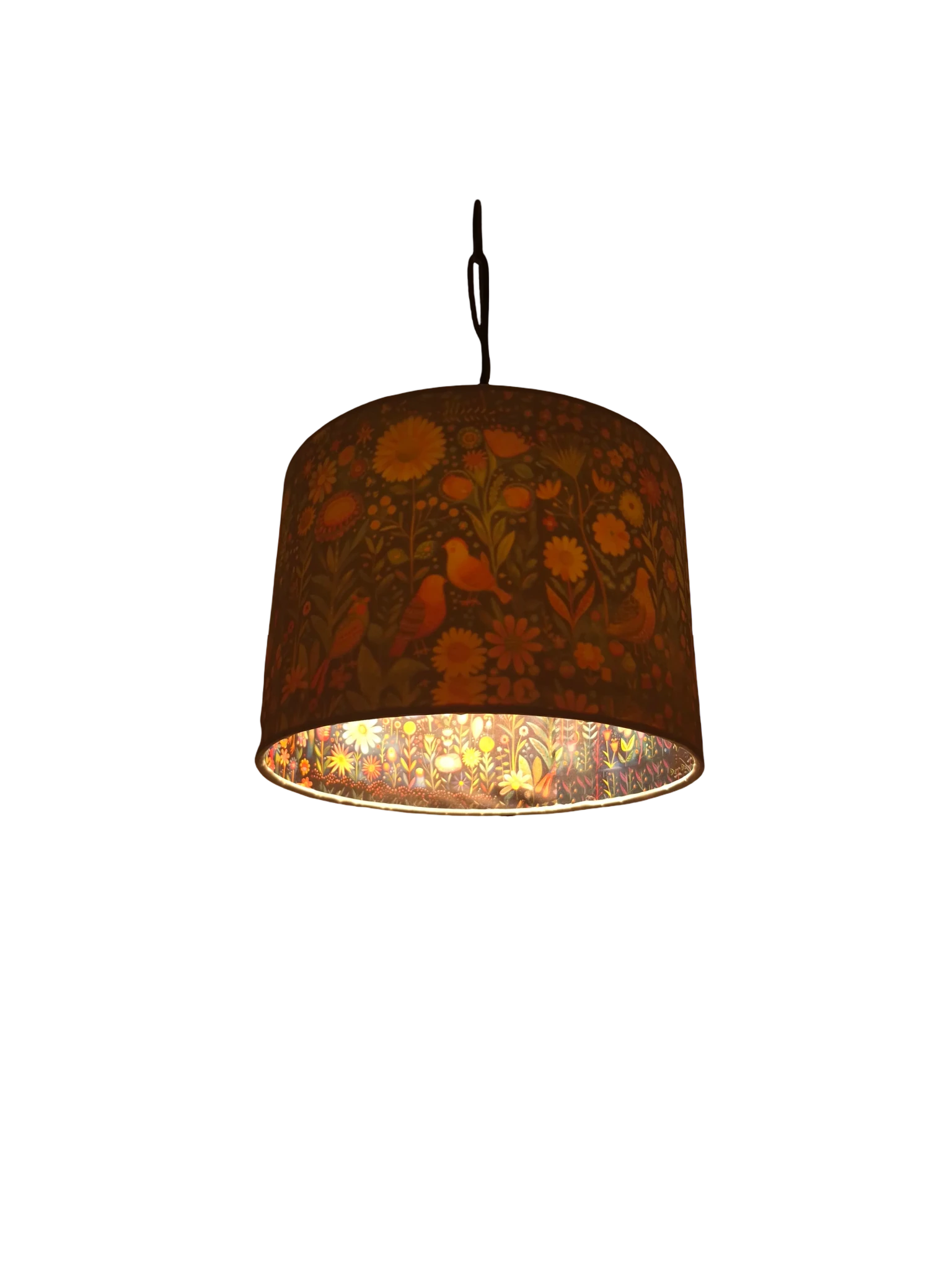 White Forest Pendant Lamp - Dual Mood Pendant Lamp, Enchanted White Forest, Designer Handcrafted Lampshade - Rhaa - 